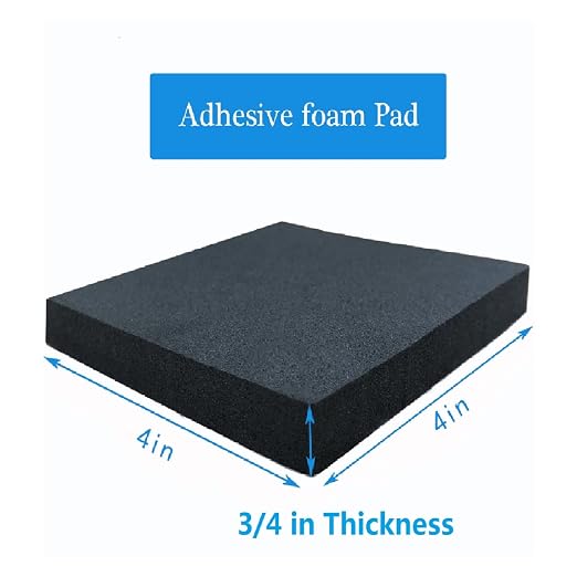 Adhesive Foam Padding, 4 Pieces 4" x 4" x 3/4" Neoprene Anti Vibration | High