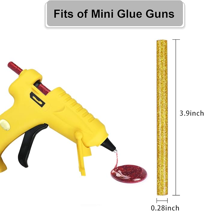 Gwybkq Mini Glitter Hot Glue Sticks 14 Colored