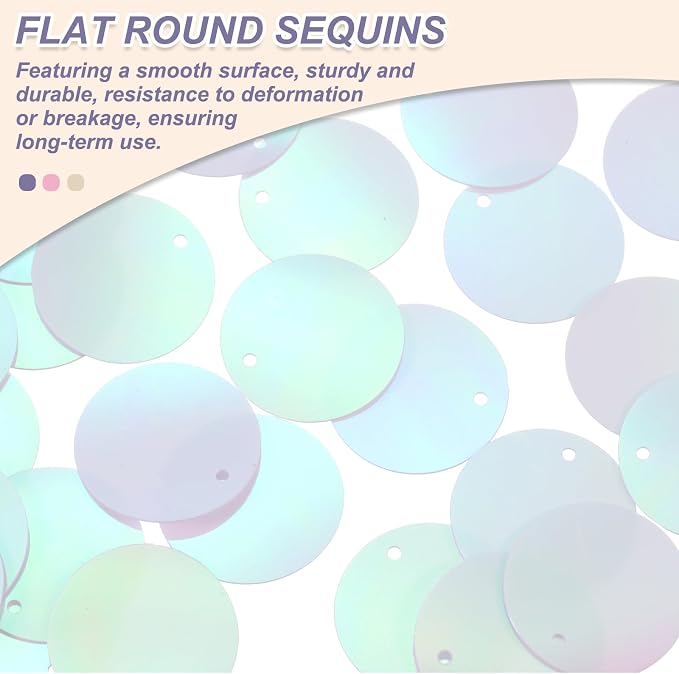 MECCANIXITY 700 Pcs Flat Round Sequins 15mm/0.6 Inch Loose Paillettes Craft