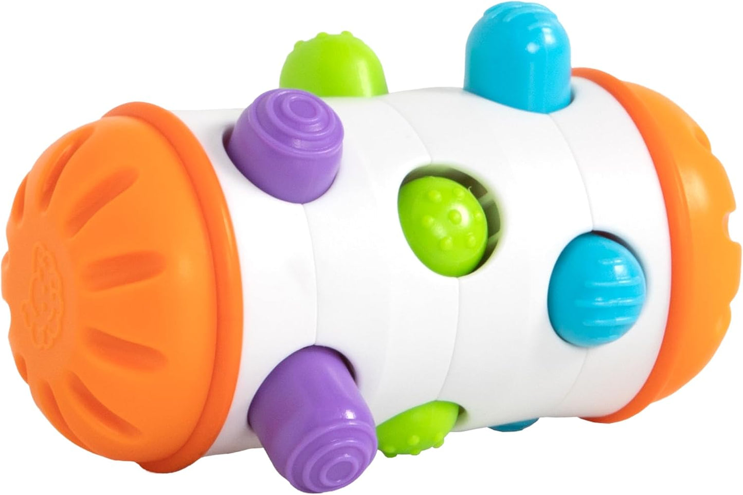 Fat Brain Toys Rolio- Sensory Toys for Babies 6 Months+, Tummy Time Rattle