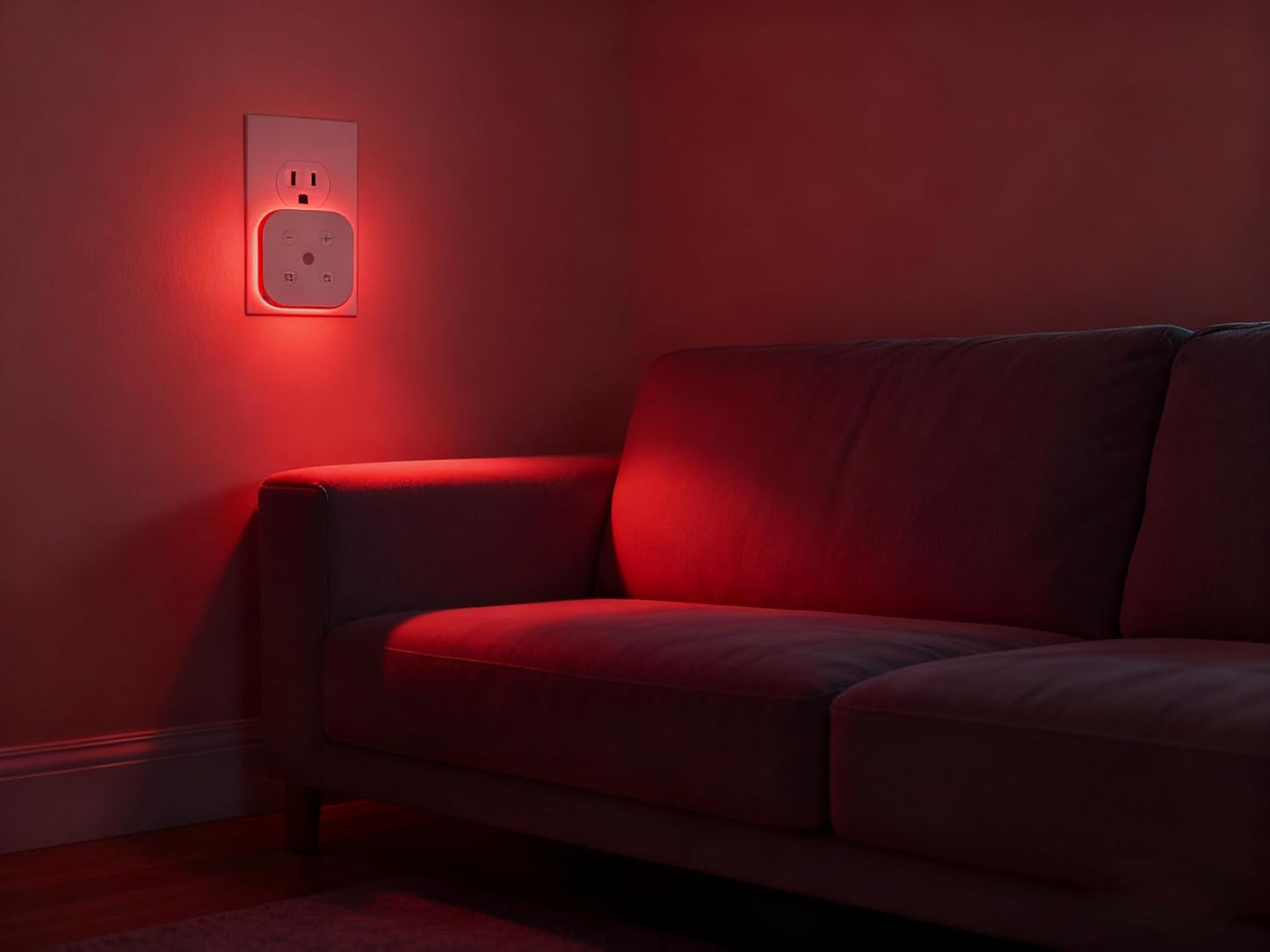 2 Pack Red Light Night Light Plug in Wall, Blue Purple Red Light Night Light, Dimmable, Kids, Adult, Bedroom, Bathroom, Hallway, Kitchen
