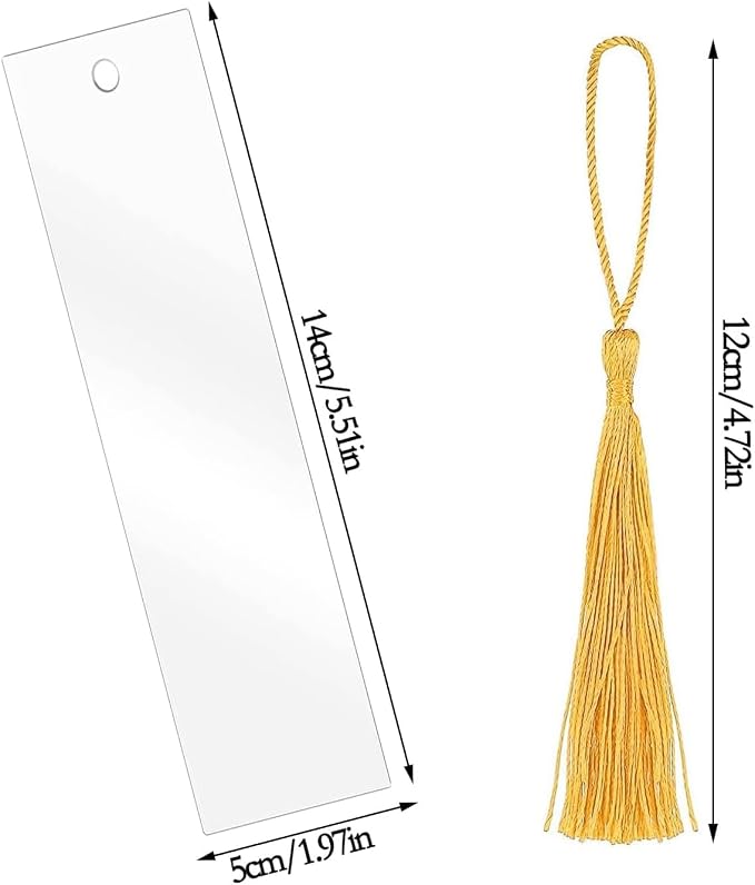 Clear Acrylic Bookmark, BetterJonny 30 Set Plastic Blank Book Page Mark