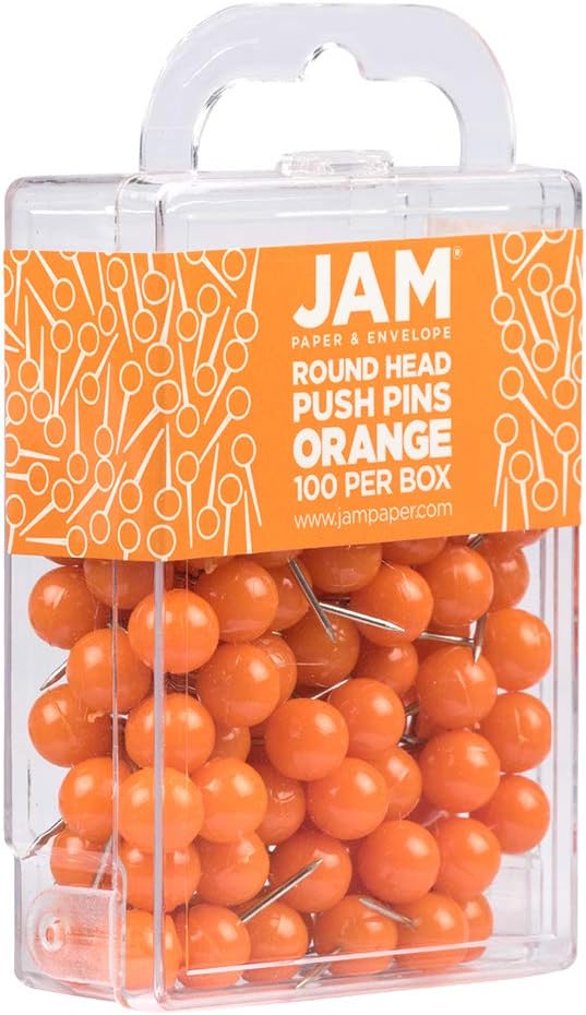 JAM PAPER Colorful Push Pins