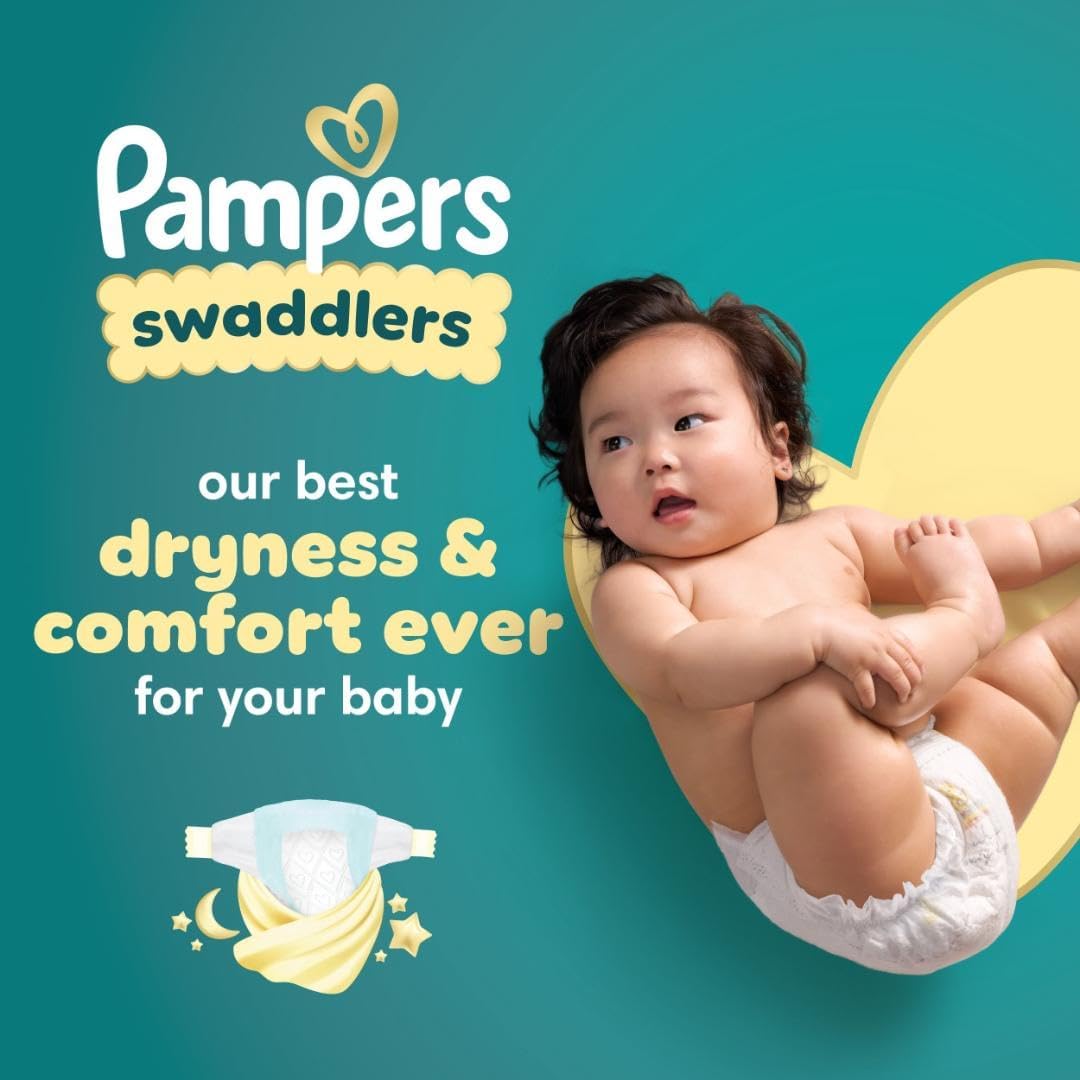 Pampers Swaddlers Diapers, Size 5 (20-37 lbs), 58 Count, Absorbent, Keeps Baby Dry and Comfortable, Skin Safe Disposable Baby Diaper (Packaging May Vary)