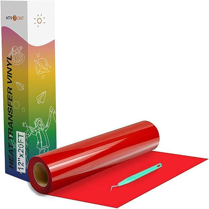 HTVRONT Heat Transfer Vinyl Red HTV Rolls, HTV Vinyl