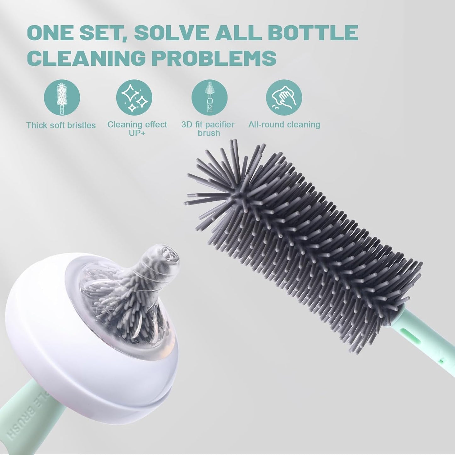 Bottle Cleaner Brush Set Travel Bottle Cleaner Kit Portable Bottle Cleaning Kit Cleaner Brush Set Toddler Cleaning Set Baby Travel Essentials for Flying Toddler Airplane Travel Essentials