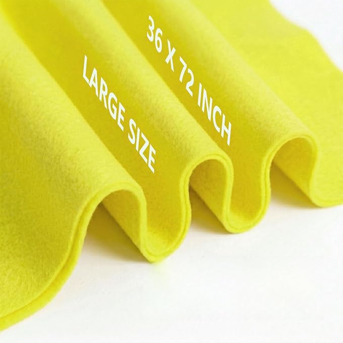 Lemon Yellow Felt Fabric 36" x 72" 1.6mm Thick Large Craft Sheet | Soft