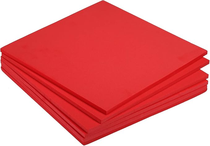 MECCANIXITY EVA Foam Sheets Red 9.8 Inch x 9.8 Inch 7mm Thick Crafts Foam Sheets