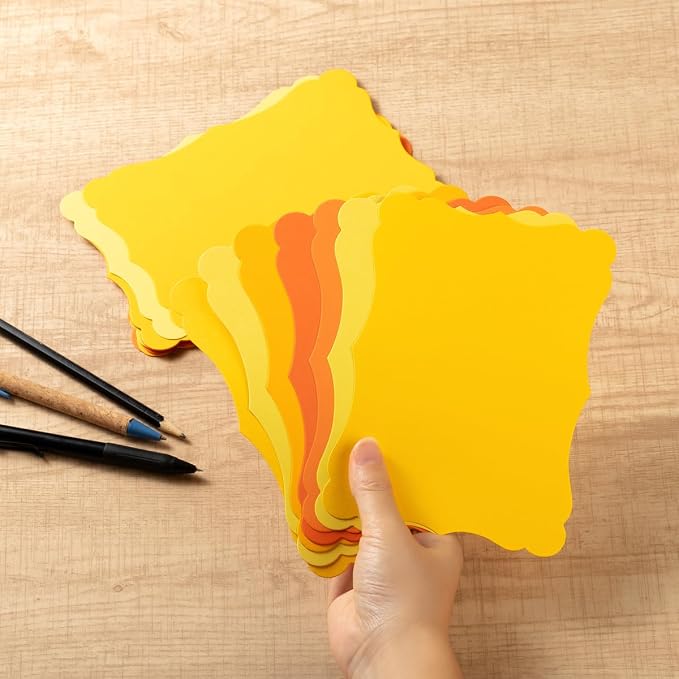 50 Pack Blank Kraft Greeting Cards, 5 Colors, 5x7IN | Thick Cardstock Paper
