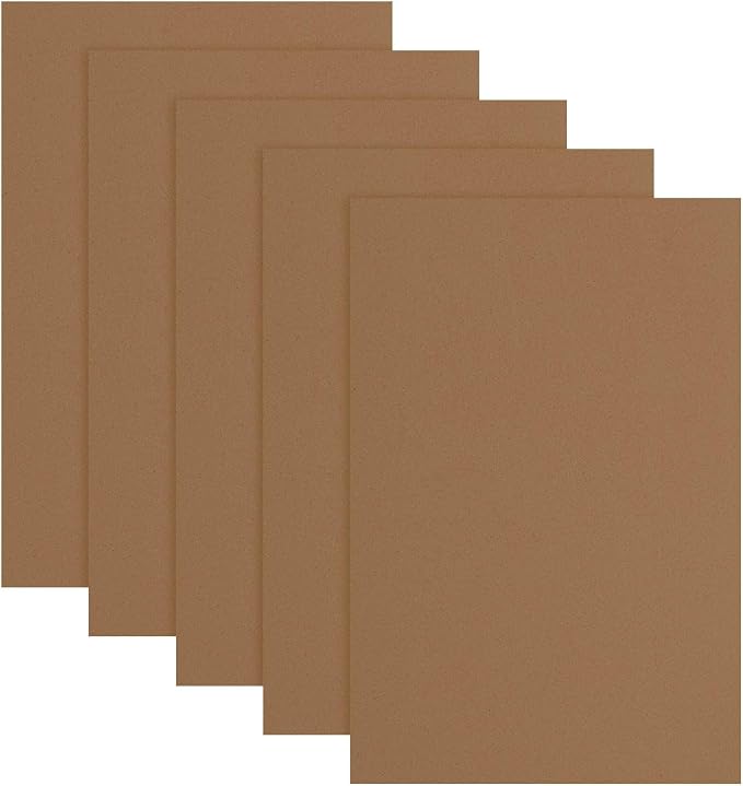 uxcell 5 Pcs Brown EVA A4 Foam Sheets Crafts, 12 x 8 Inch Foam Paper