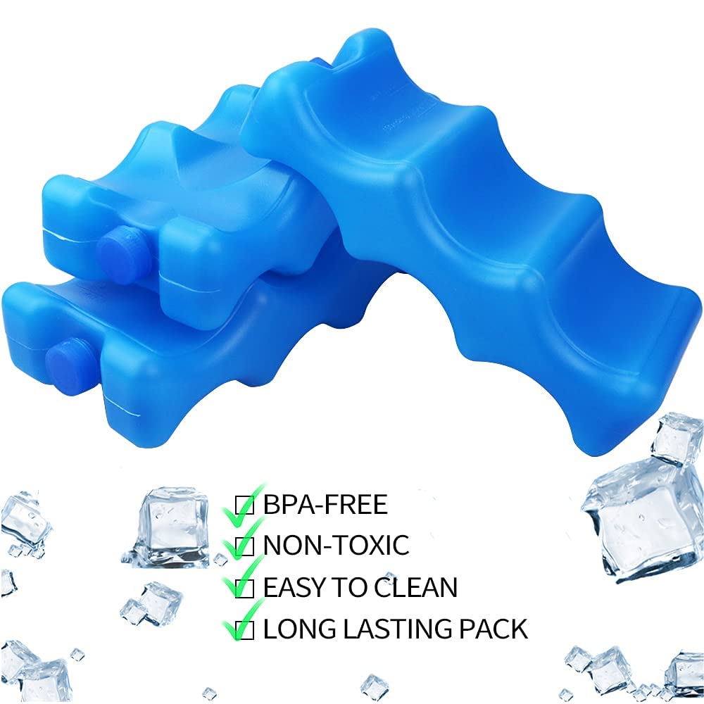 Pack of 3 Reusable Ice Packs for Breastmilk Storage, Bottle Ice Packs for Cool Cooler Bag, Breakfast, Lunch, Baby Bottles, Beer, Camping and Travel