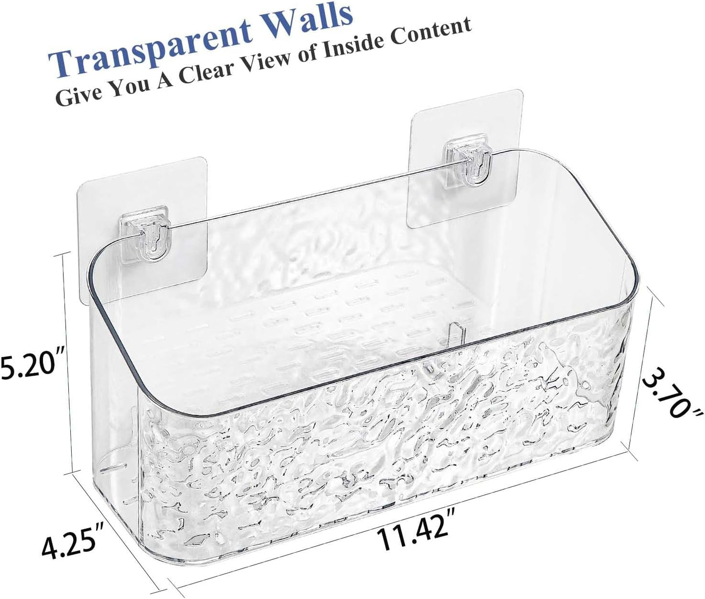 UNIKON Bath Toy Storage Holder Bathtub Toy Organizer, Large Capacity Shower Caddy for Bathroom, Clear Wave, 2 Pack