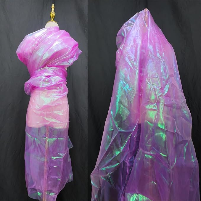 3.3 Yard Magic Rose Purple Organza Fabric