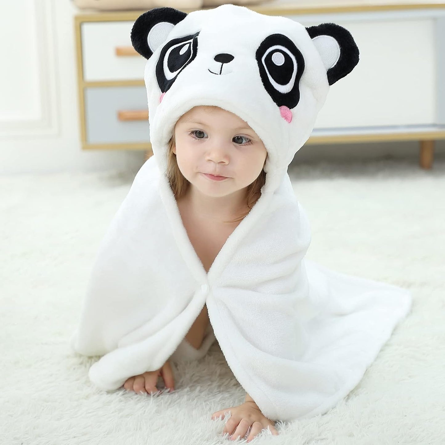 Wearable Blanket Hoodie for Kids Toddlers Hooded Towels Soft Cozy Flannel Wearable Throw Blanket Hoodie for Boys Girls Birthday Gifts (Bear 50 * 40)
