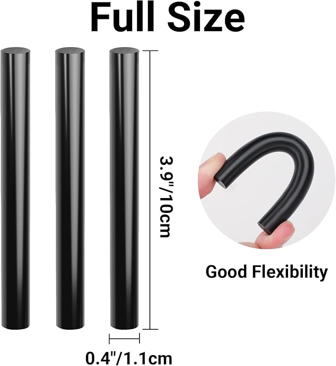 ENPOINT Black Hot Glue Sticks Full Size, Fabric Adhesive Glue Sticks