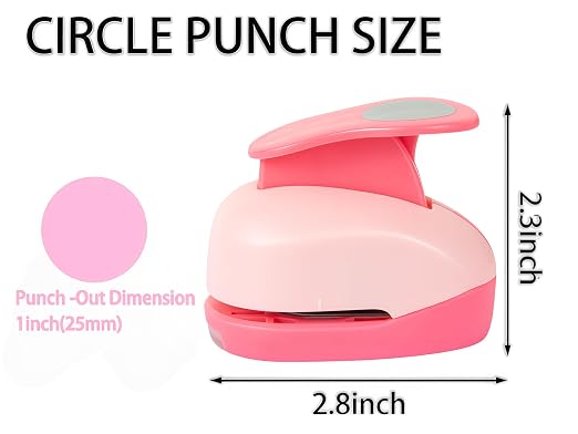 QIQQIKIN Circle Paper Punch, 1 Inch, Hole Puncher, Craft Tool