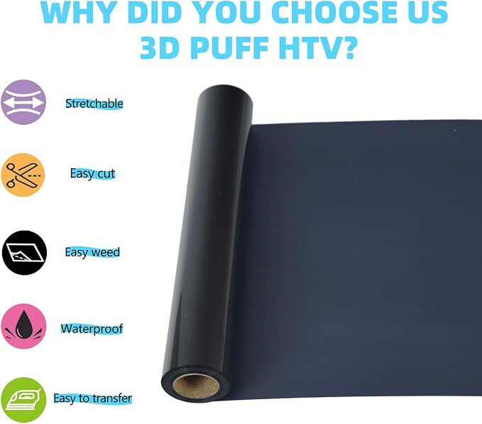 guangyintong Black Puff Heat Transfer Vinyl HTV Rolls