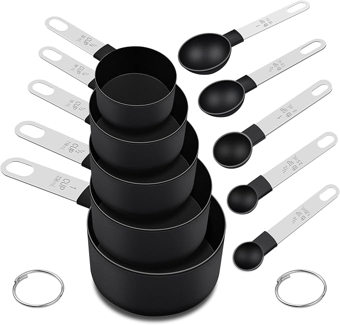 Measuring Cups and Spoons Set, 10 Pieces Nesting Measure Tools, Kitchen