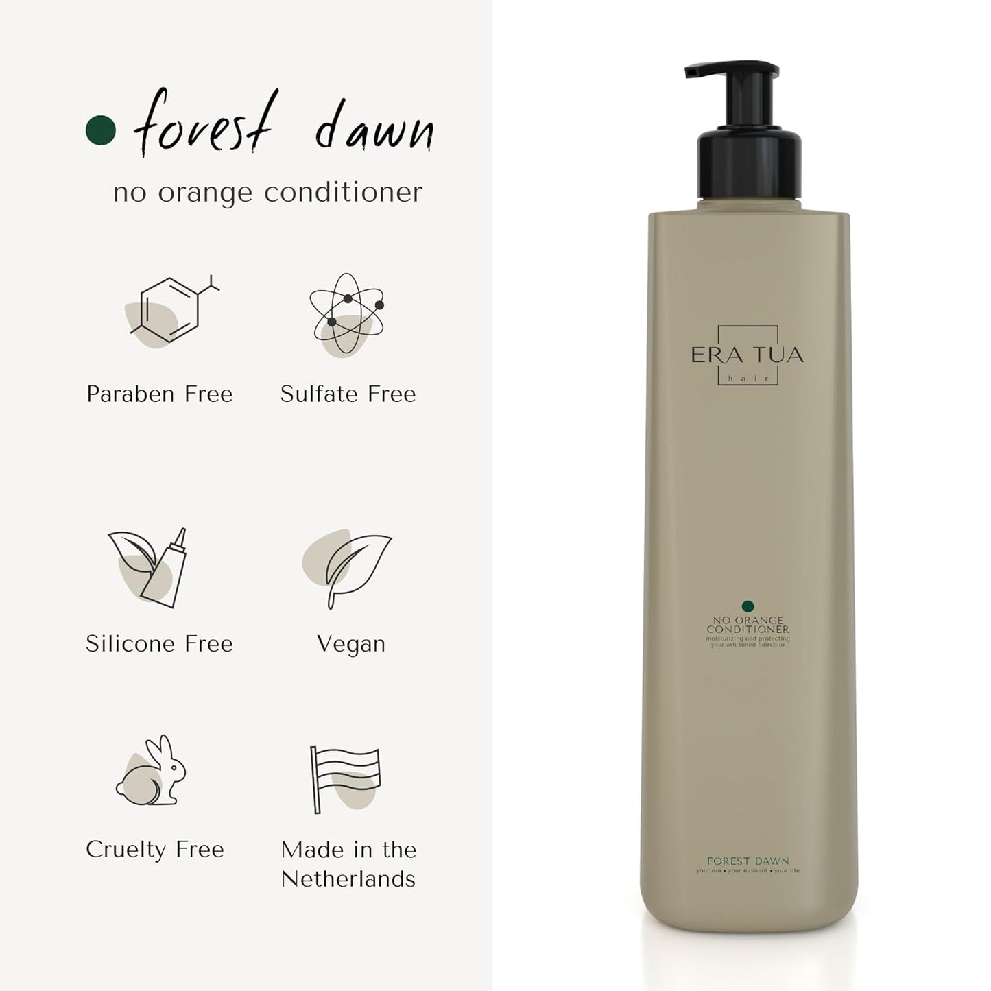 Forest Dawn Toning Blue Pigment Conditioner | Dutch Made No-Orange Neutralizer for Undesirable Orange and Copper Tones | Sweet, fruity scent of Mandarin, Bergamot, Pink Rose & Vanilla 750 ML