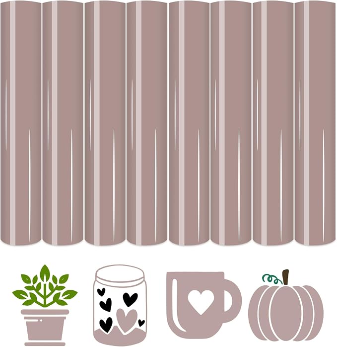 HTVSTD Brown Stone Boho HTV Heat Transfer Vinyl 8pcs 12×10in | Vivid Color Iron