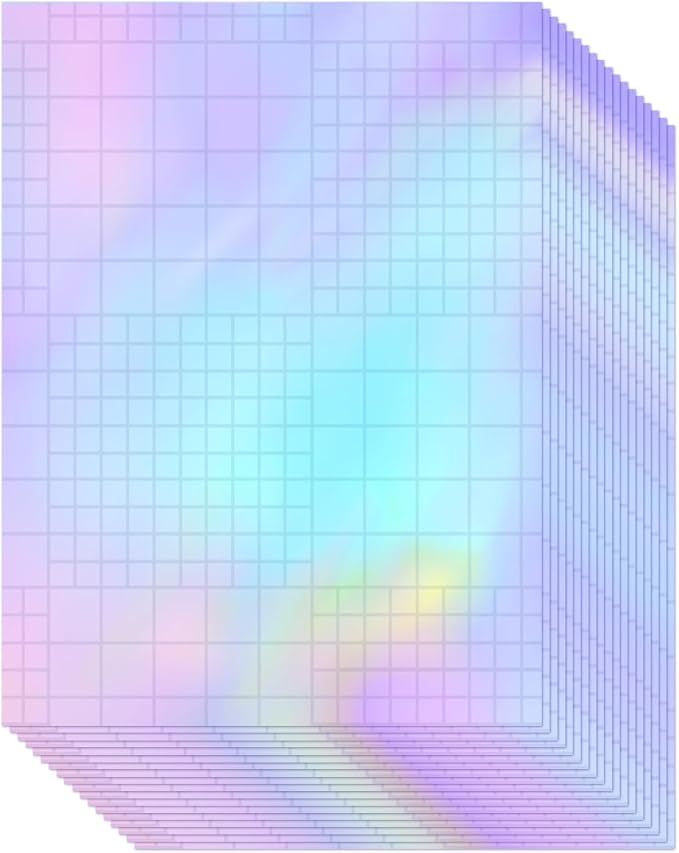 36 Sheets Holographic Laminate Sheets Clear Self Adhesive Sticker Paper |