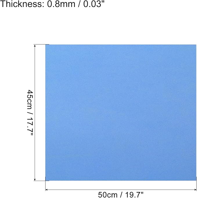 MECCANIXITY EVA Foam Sheets Grey Blue 19.7 Inch x 17.7 Inch 0.8mm Thick Crafts