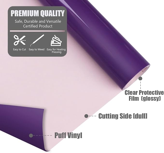 Puff Vinyl Heat Transfer Indigo