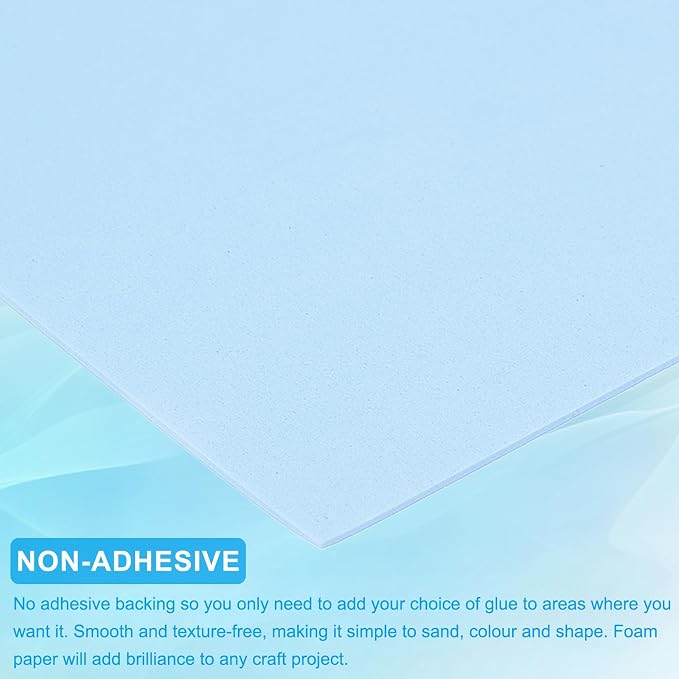 PATIKIL 30 Pack EVA Foam Sheets, Light Blue