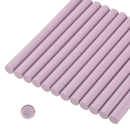 MECCANIXITY 12 Pcs Dark Pink Cylinder Sealing Wax Stick Glue Gun Wax Seal Rod