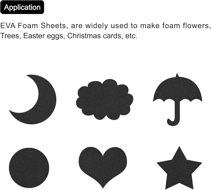 MECCANIXITY EVA Foam Sheets Black 19.7 Inch x 35.4 Inch 1mm Thick Crafts Foam