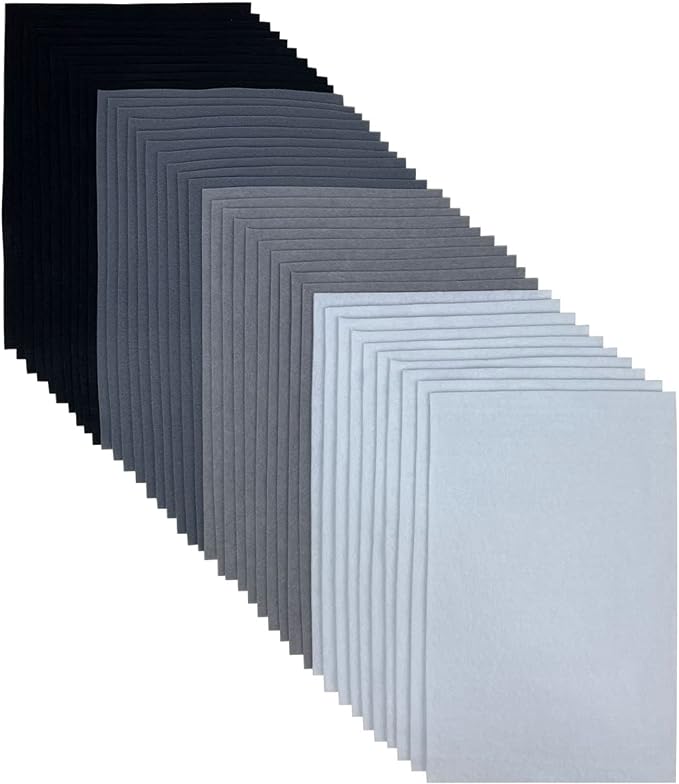 Jtnohx Soft Felt Sheets, 8x12 inches Assorted Craft Felt Fabric, 1.4mm Thick