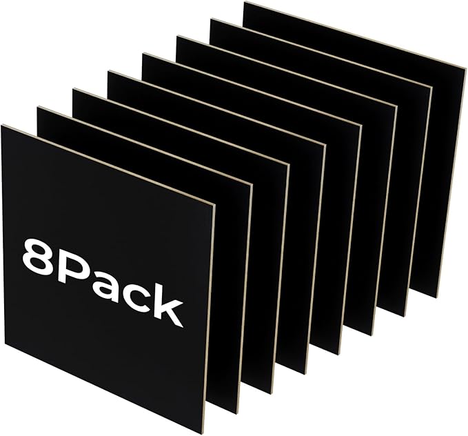8 Pack Black Basswood for Laser Cutting, for Laser Engraving, DIY Craft Wood &
