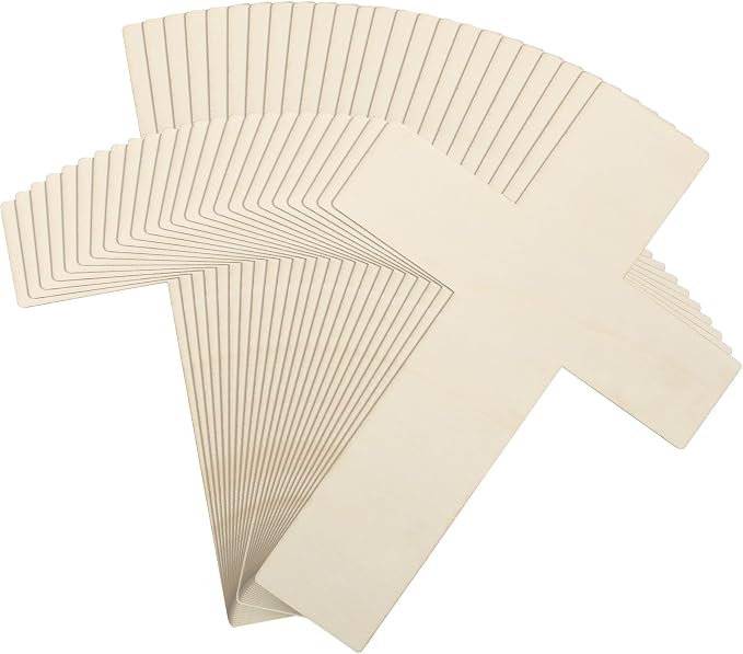 24 Pcs Wooden Cross Craft 12 Inch Wood Crosses