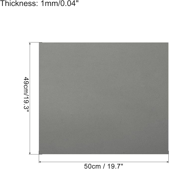 MECCANIXITY EVA Foam Sheets Gray 19.7 Inch x 19.3 Inch 1mm Thick Crafts Foam