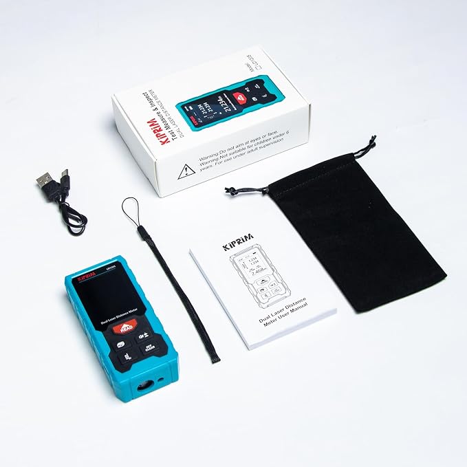 Kiprim 393ft Dual Laser Distance Measuring Tool LD120S, 120m Total Range