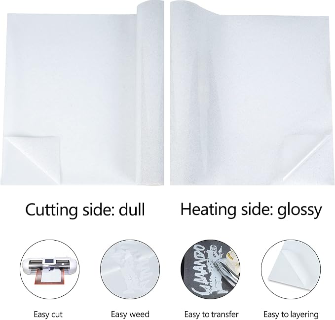 guangyintong Glitter White Heat Transfer Vinyl HTV Rolls