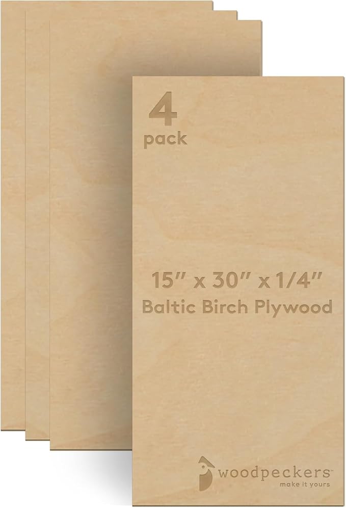 Baltic Birch Plywood 15 x 30 x 1/4 Inch - 6 mm Craft Wood