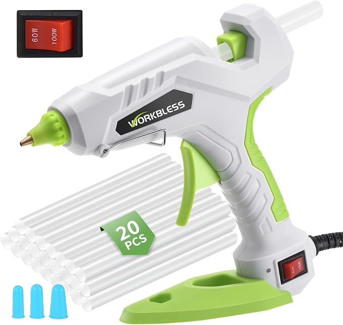 Full Size Hot Glue Gun 60W/100W Dual Power W/ 20PCS Sticks, Home Repair