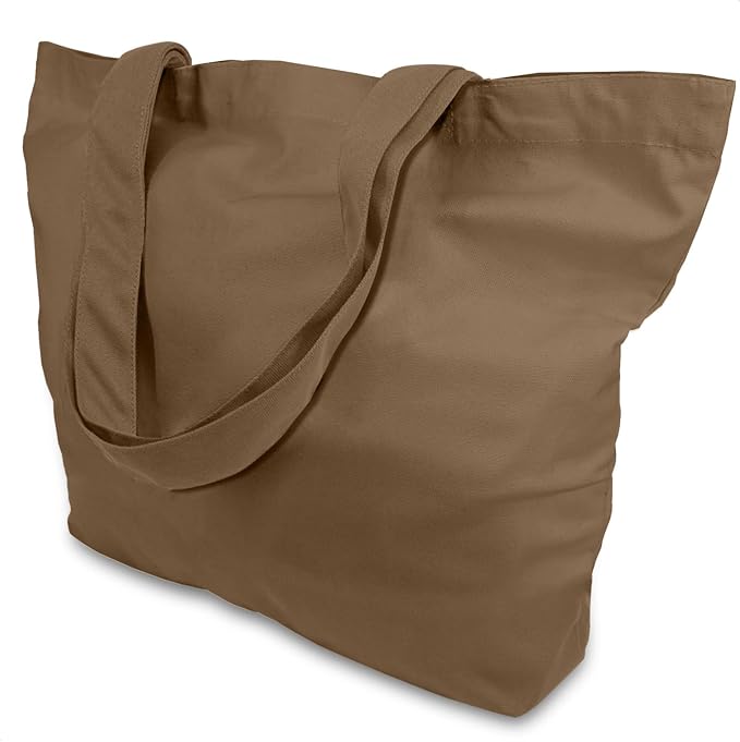 TOPDesign 1-Pack Super Strong Large 12oz Cotton Canvas Tote Bag, Reusable