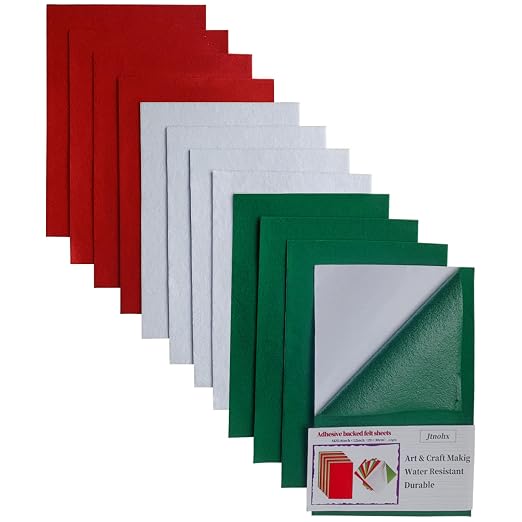 Jtnohx Self Adhesive Felt Sheets, 12 Pieces Felt Fabric