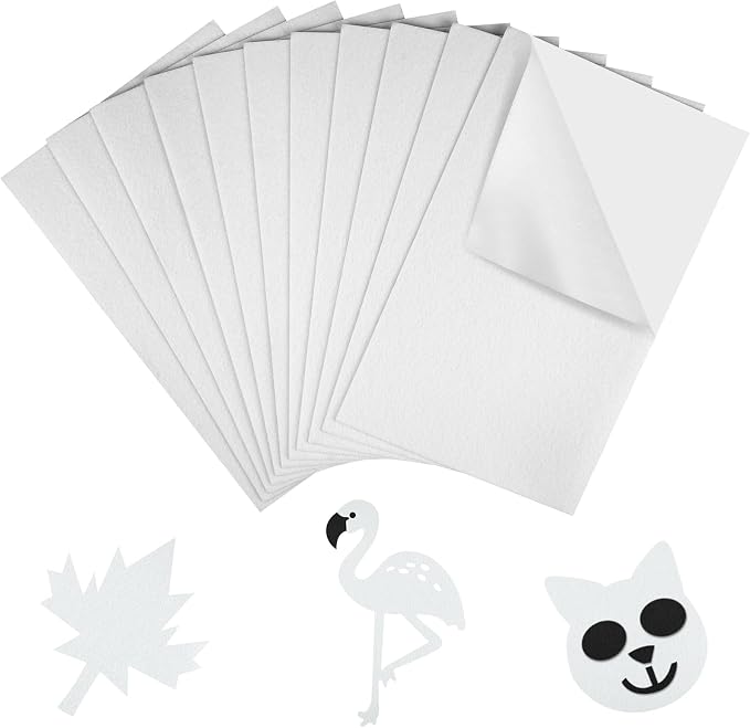 NACHLYNN 20Pcs Self Adhesive Felt Fabric Sheets 7"x11.5" /18x29cm Sticky Back