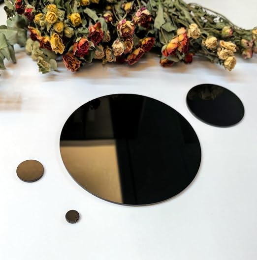 Set of 20 Black Acrylic Plexiglass Sheet Disc, 4.5 inch Dia Plexiglass Acrylic