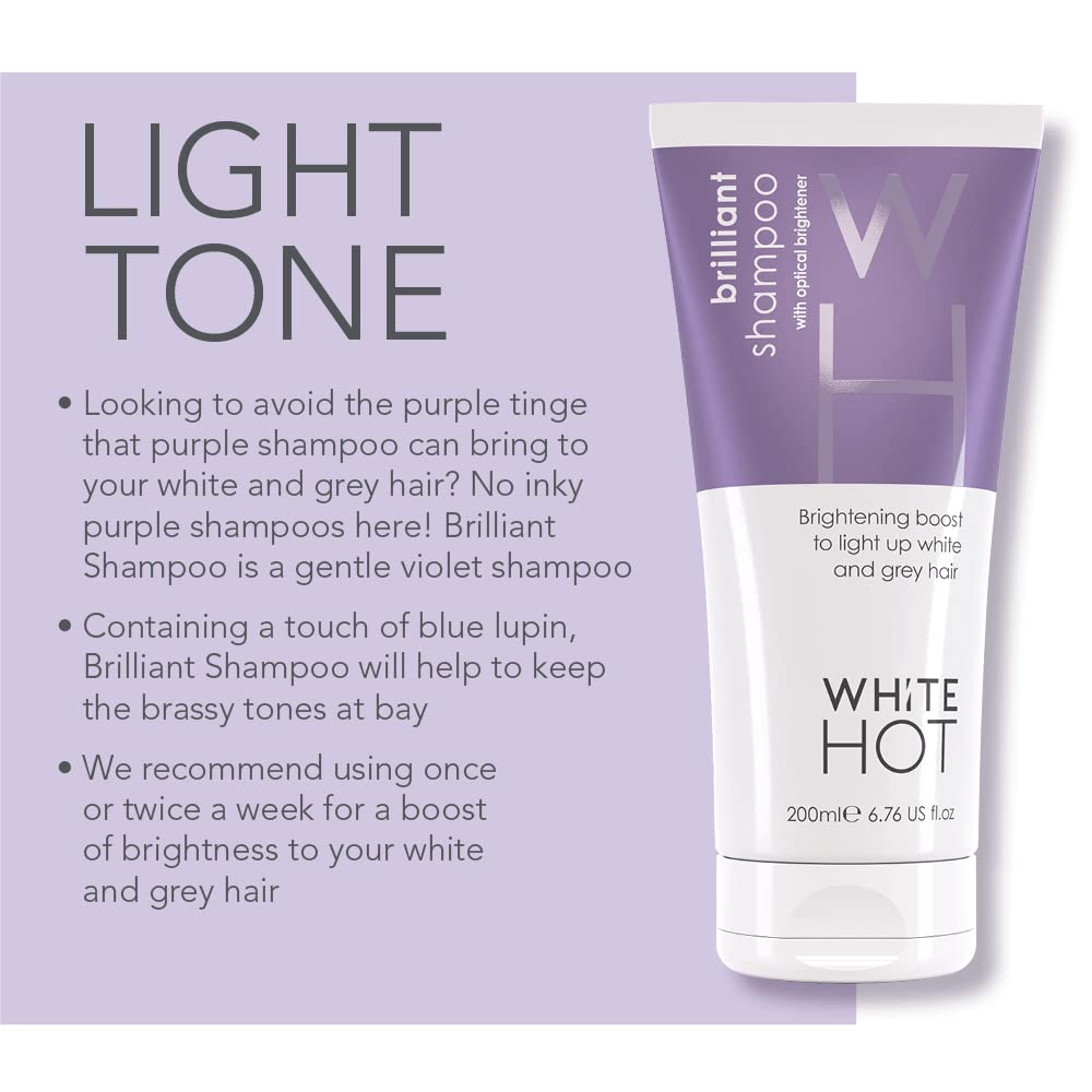 White Hot Boost & Shoosh Duo:Brilliant Shampoo & Shooshing Crème to brighten grey & white hair
