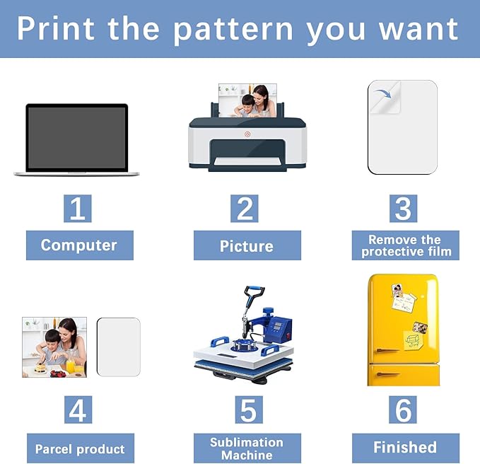 80PCS Sublimation Magnet Blanks Bulk 5.5x7.5 CM Rectangle