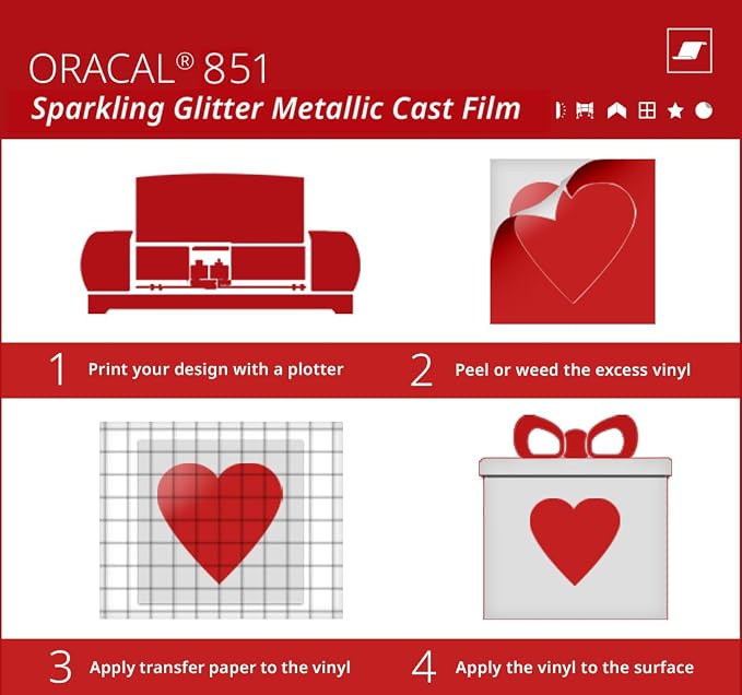 ORACAL 851 Cast Crystal Clear Metallic Sparkle Glitter Craft Film Premium