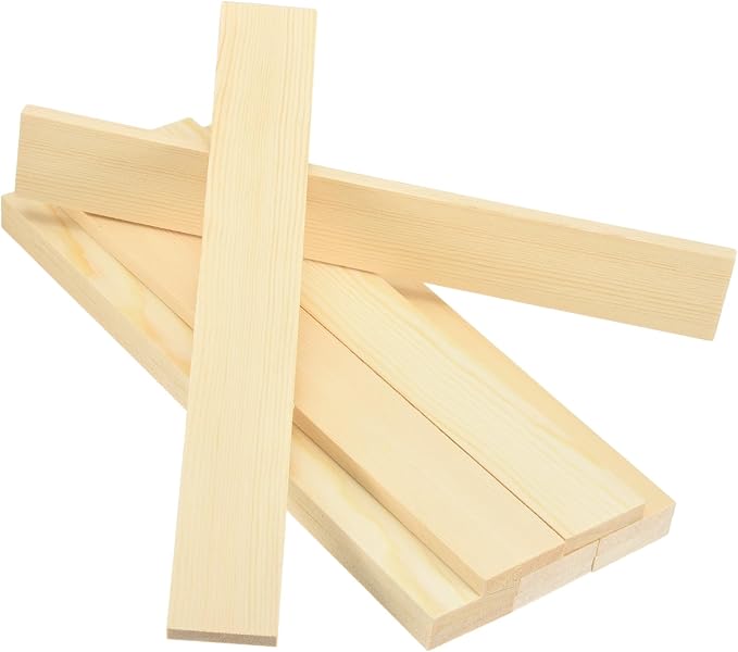 MECCANIXITY 10Pcs Wood Strips Slats, 5/16" x 1‑5/8" x 12" Thin Wood Sticks Flat