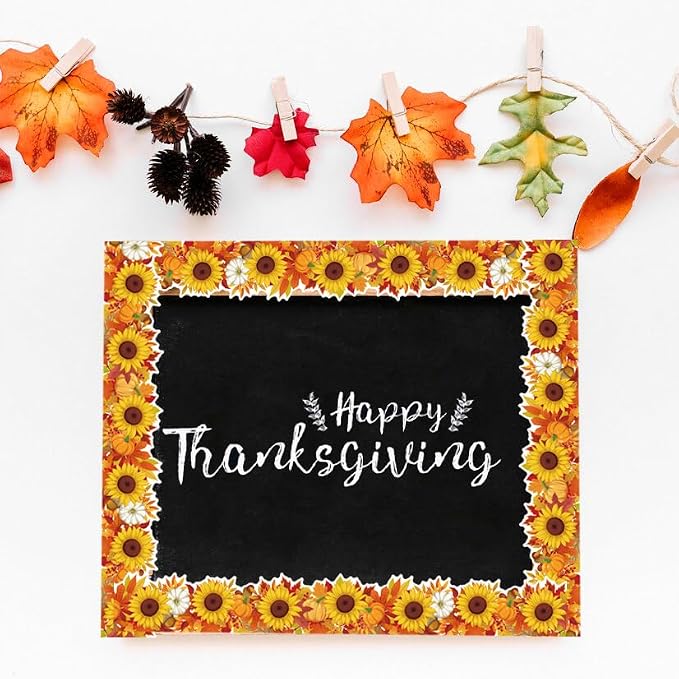 68.9 Feet Sunflower Maple Leaves Pumpkins Theme Bulletin Board Borders