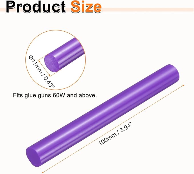 HARFINGTON 10pcs Hot Glue Sticks 0.43" Dia x 3.94" Long EVA Mini Hot Melt