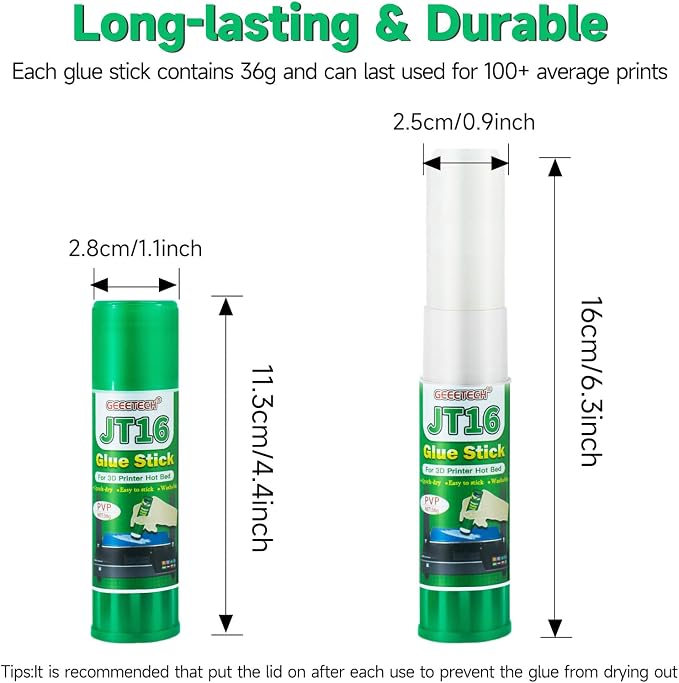 3D Printer Glue Sticks, 36 Grams Each PVP Solid Glue Sticks
