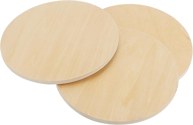 SHEUTSAN 24 PCS 6 x 6 Inch Blank Wood Circles, 1/4 Inch Thick Unfinished Wood